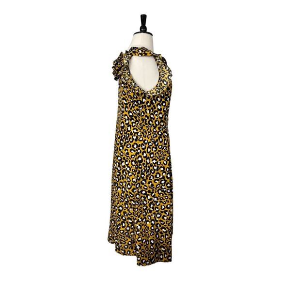 Who What Wear Midi Dress Ruffle Collar Yellow Leopard Women’s Plus Size XXL - Picture 4 of 13